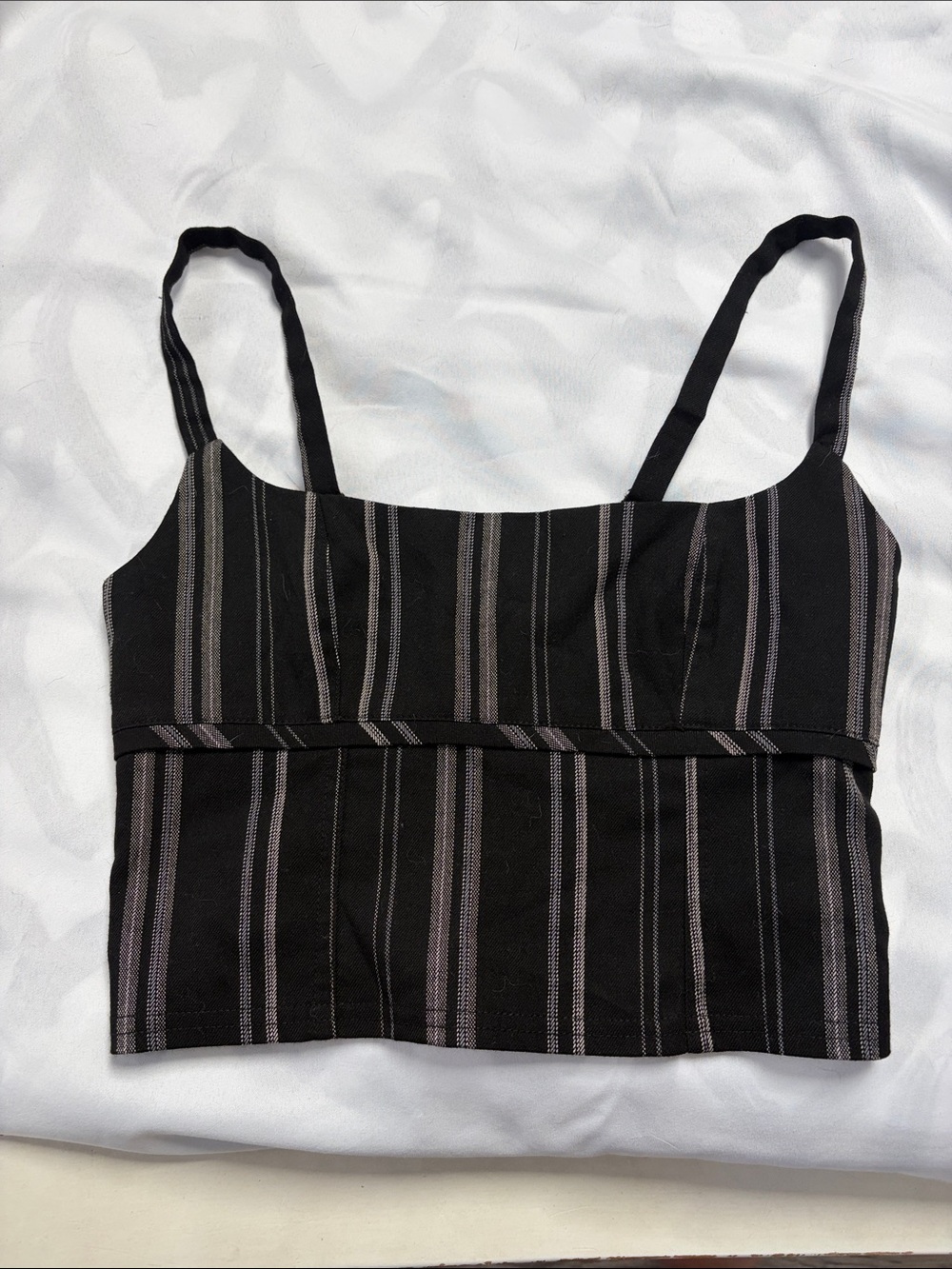 Urban Outfitters Black Cami Top with Gray Pinstripes